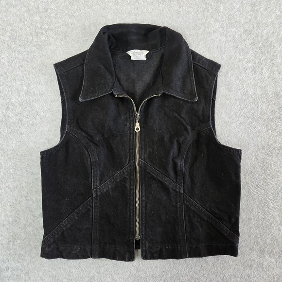 Rockies Jackets & Blazers - Vtg 90s Rockies Denim Vest Womens Medium Made in USA Western Cowgirl Jeanswear